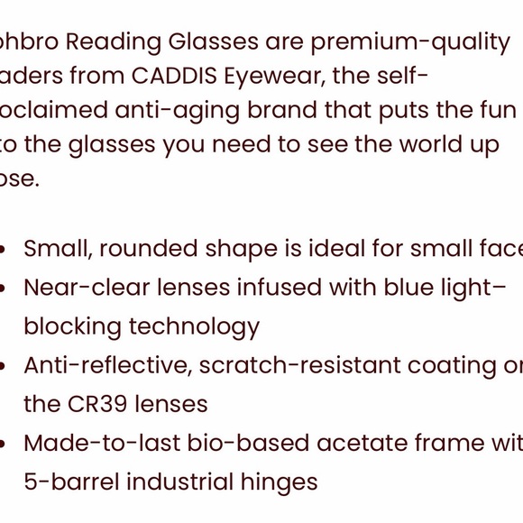 Caddis dohbro reading glasses in Tabby 2.5 euc $110 - Picture 2 of 4